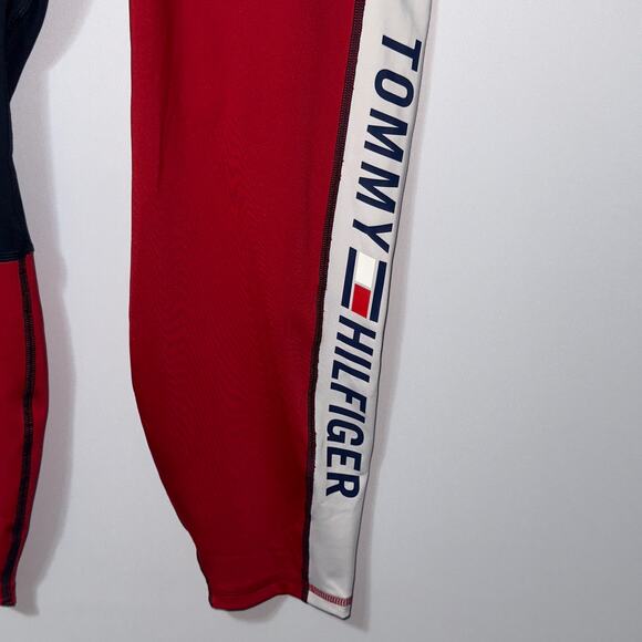 Tommy Hilfiger Sport Women’s Colorblock Leggings - Size XL (Red, White, Navy) - Picture 3 of 7